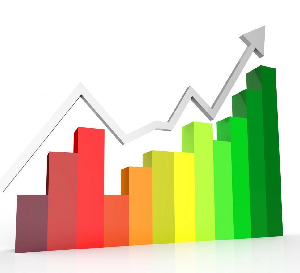 increasing graph shows financial report and biz