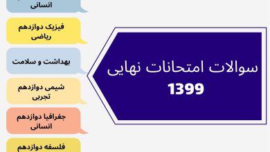 سوالات امتحان نهایی عربی دوازدهم